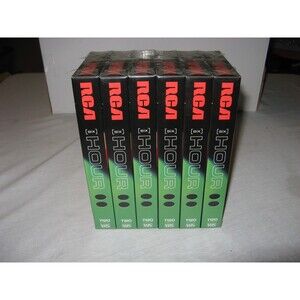 Blank VHS Tapes - 6 Pack RCA T120 6 Hour Hi Fi Stereo Video Tapes - All Sealed